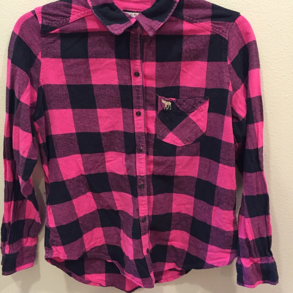 Pink and Black Flannel Shirt